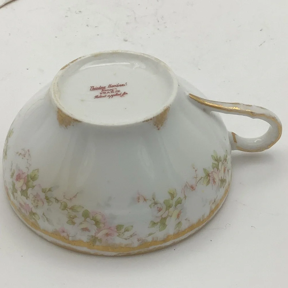 Antique Theodore Haviland Limoges France Teacup and Saucer - Picture 12 of 14